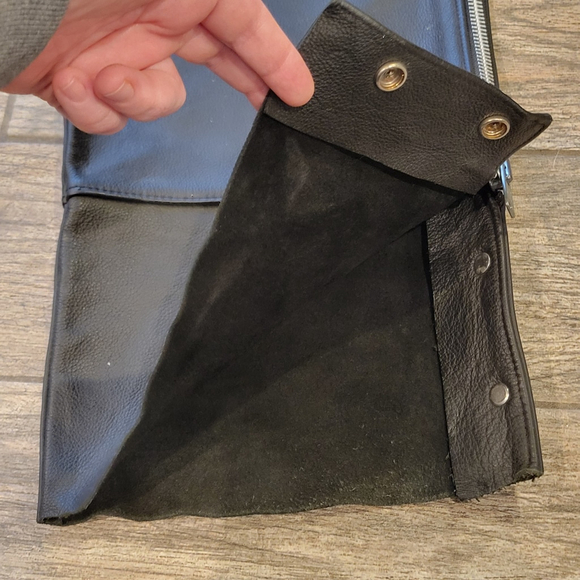 Vtg Harley-Davidson Men’s Leather Motorcycle Chaps 98480-97VM Made in USA L - Picture 5 of 13